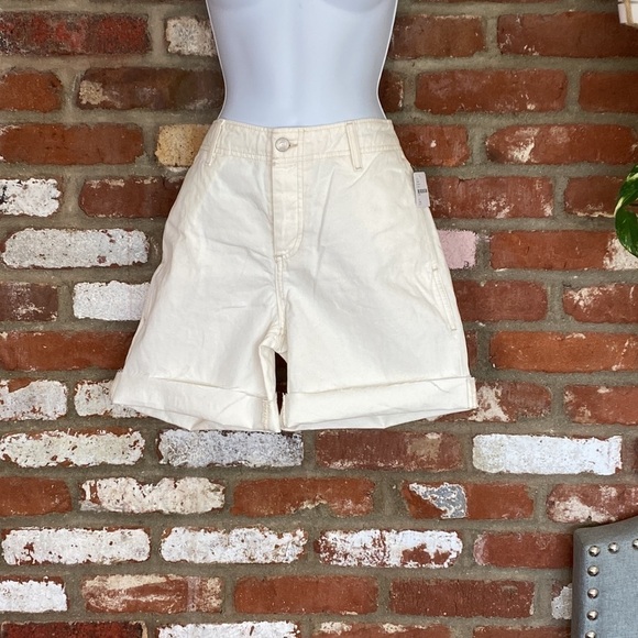 Free People ivory white Cut Off Frayed Denim Shorts size 25 New with tags - Picture 3 of 8